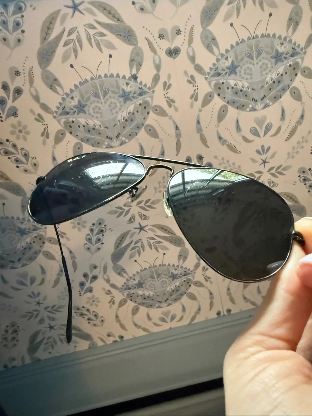 Polarized Ray-Ban Black Aviator Sunglasses with Black Case